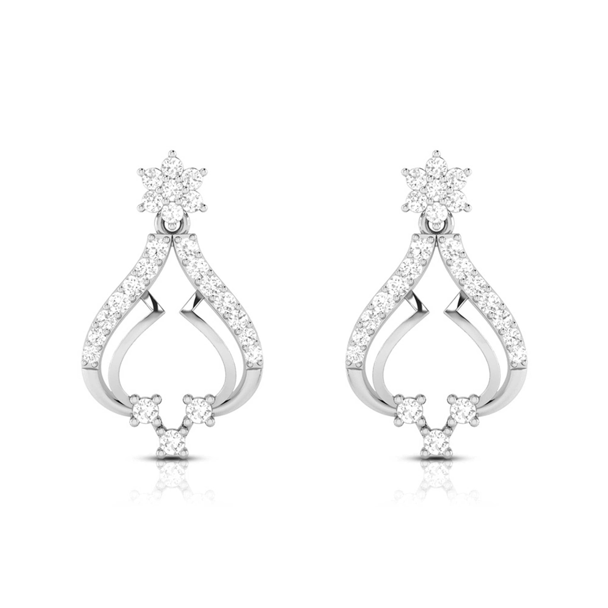 Jewelove™ Earrings SI IJ Designer Platinum Earrings with Diamonds for Women JL PT E N-3