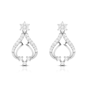 Jewelove™ Earrings SI IJ Designer Platinum Earrings with Diamonds for Women JL PT E N-3