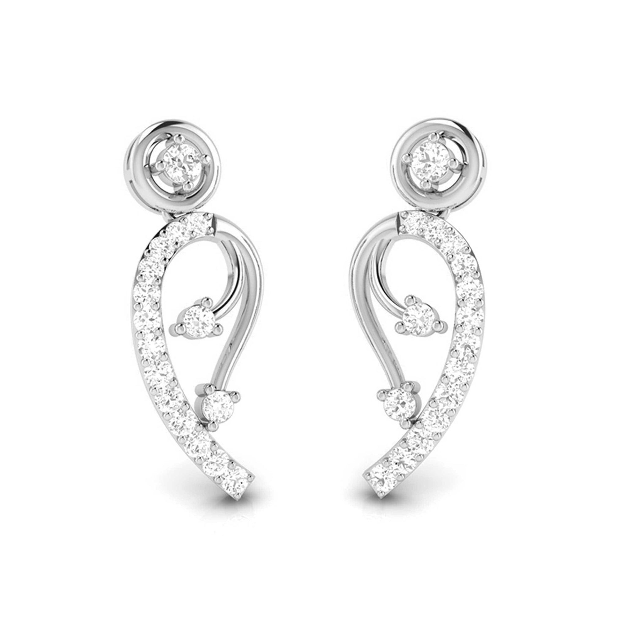 Jewelove™ Earrings Designer Platinum Earrings with Diamonds for Women JL PT E N-30