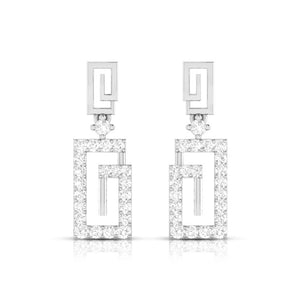 Jewelove™ Earrings SI IJ Designer Platinum Earrings with Diamonds for Women JL PT E N-31