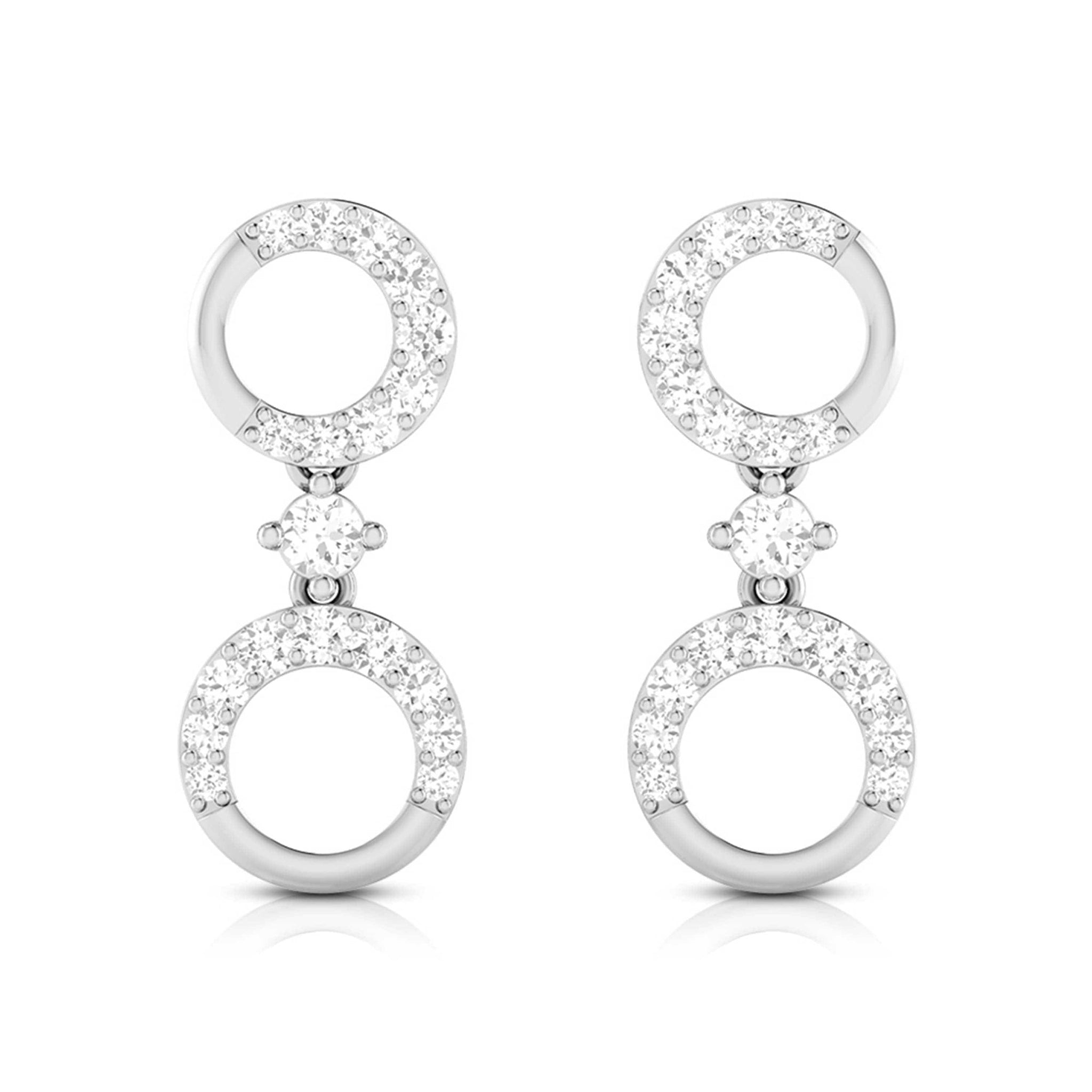 Jewelove™ Earrings SI IJ Designer Platinum Earrings with Diamonds for Women JL PT E N-36