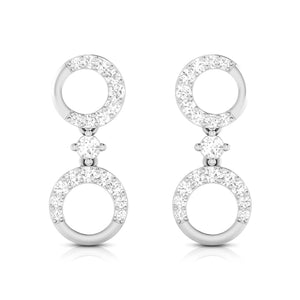 Jewelove™ Earrings SI IJ Designer Platinum Earrings with Diamonds for Women JL PT E N-36