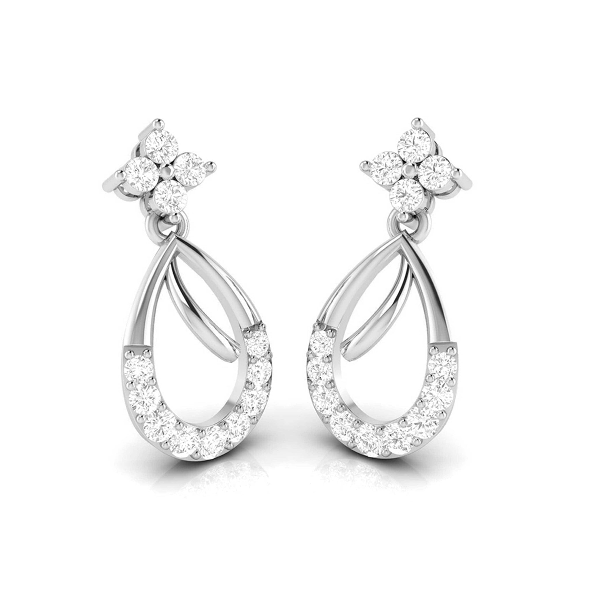 Jewelove™ Earrings Designer Platinum Earrings with Diamonds for Women JL PT E N-41