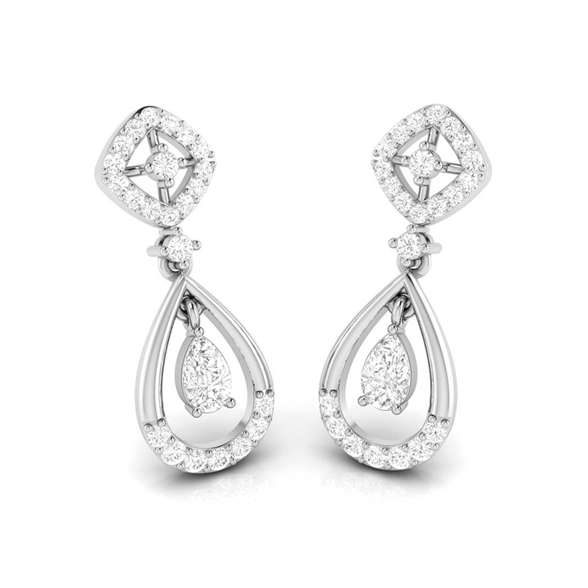 Jewelove™ Earrings Designer Platinum Earrings with Diamonds for Women JL PT E N-44