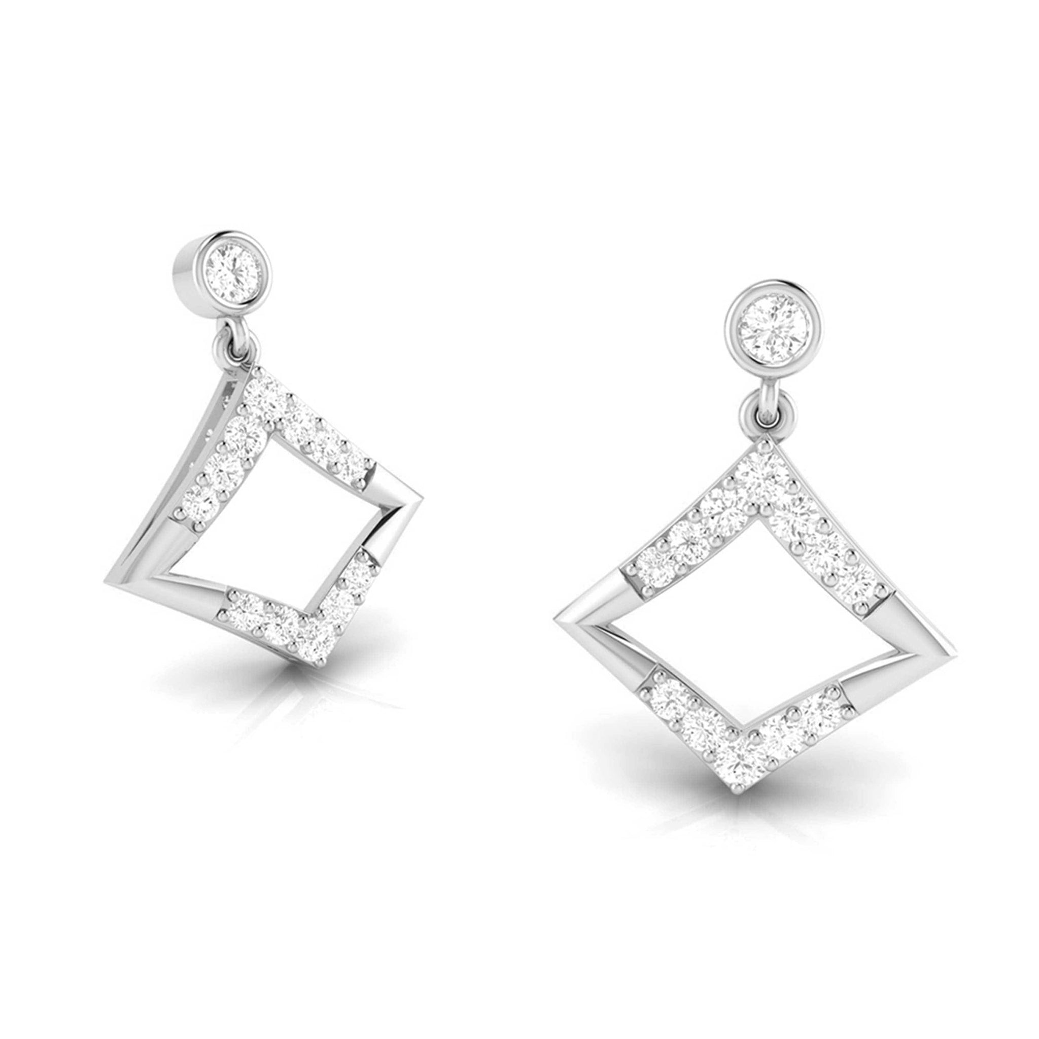 Jewelove™ Earrings Designer Platinum Earrings with Diamonds for Women JL PT E N-45