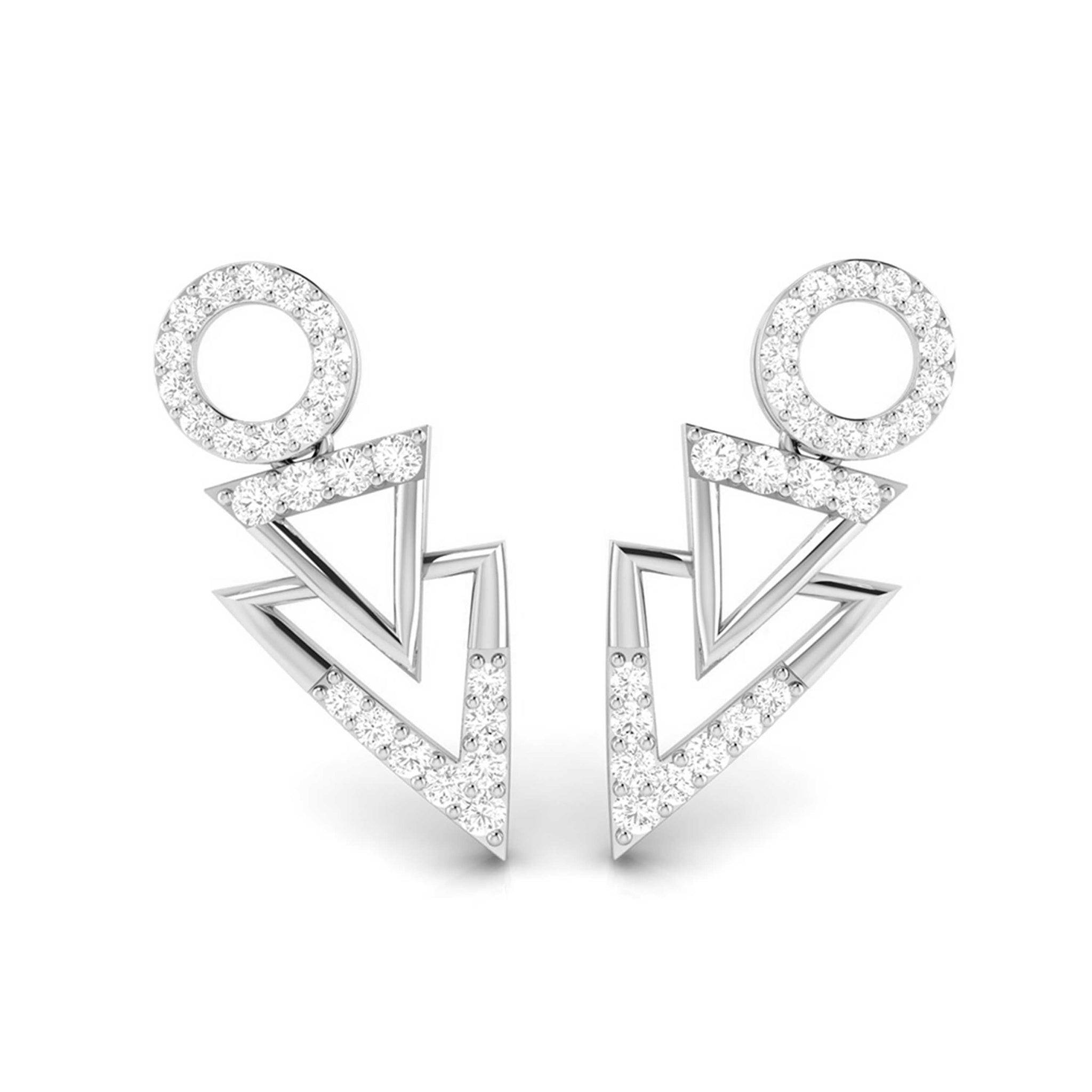 Jewelove™ Earrings Designer Platinum Earrings with Diamonds for Women JL PT E N-46