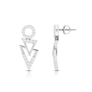 Jewelove™ Earrings Designer Platinum Earrings with Diamonds for Women JL PT E N-46