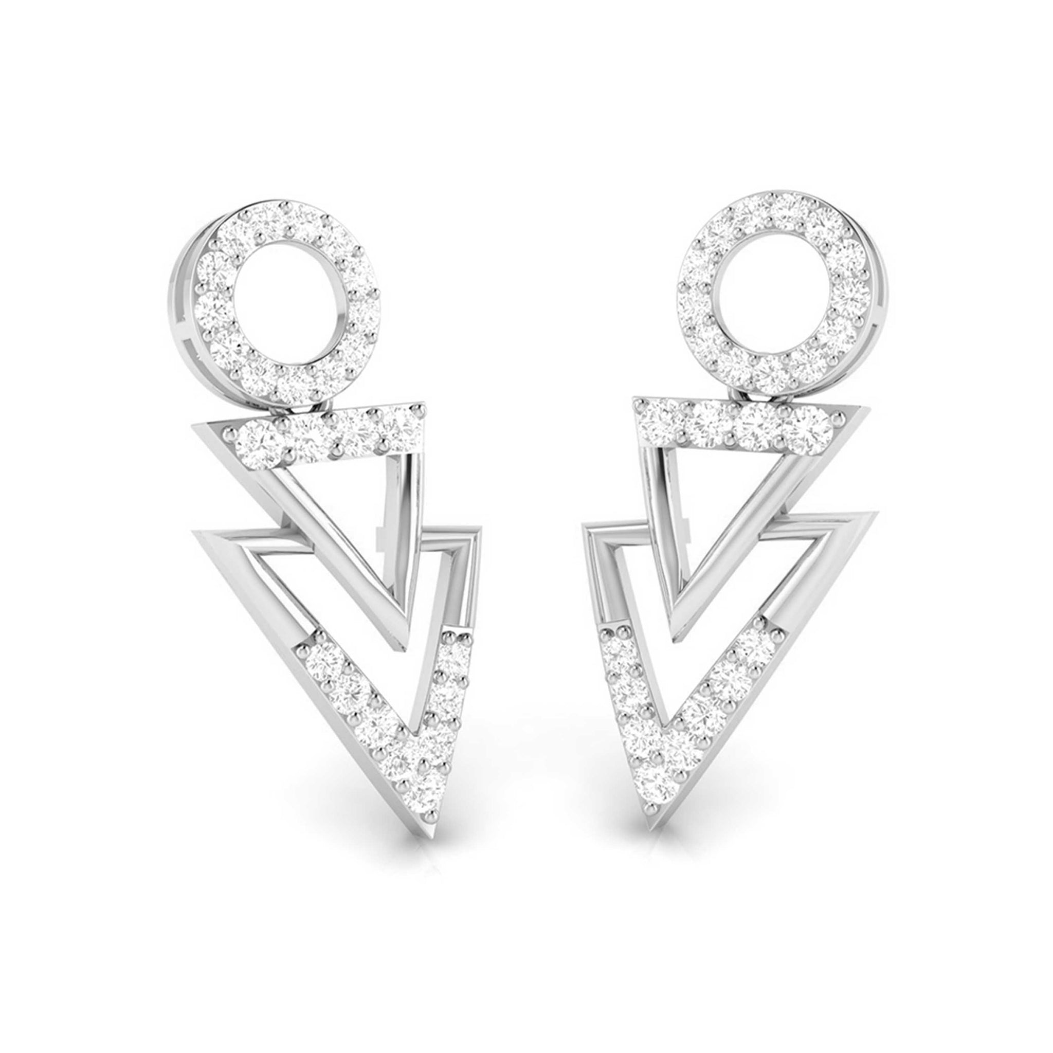 Jewelove™ Earrings Designer Platinum Earrings with Diamonds for Women JL PT E N-46