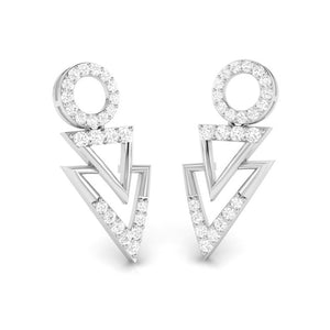 Jewelove™ Earrings Designer Platinum Earrings with Diamonds for Women JL PT E N-46