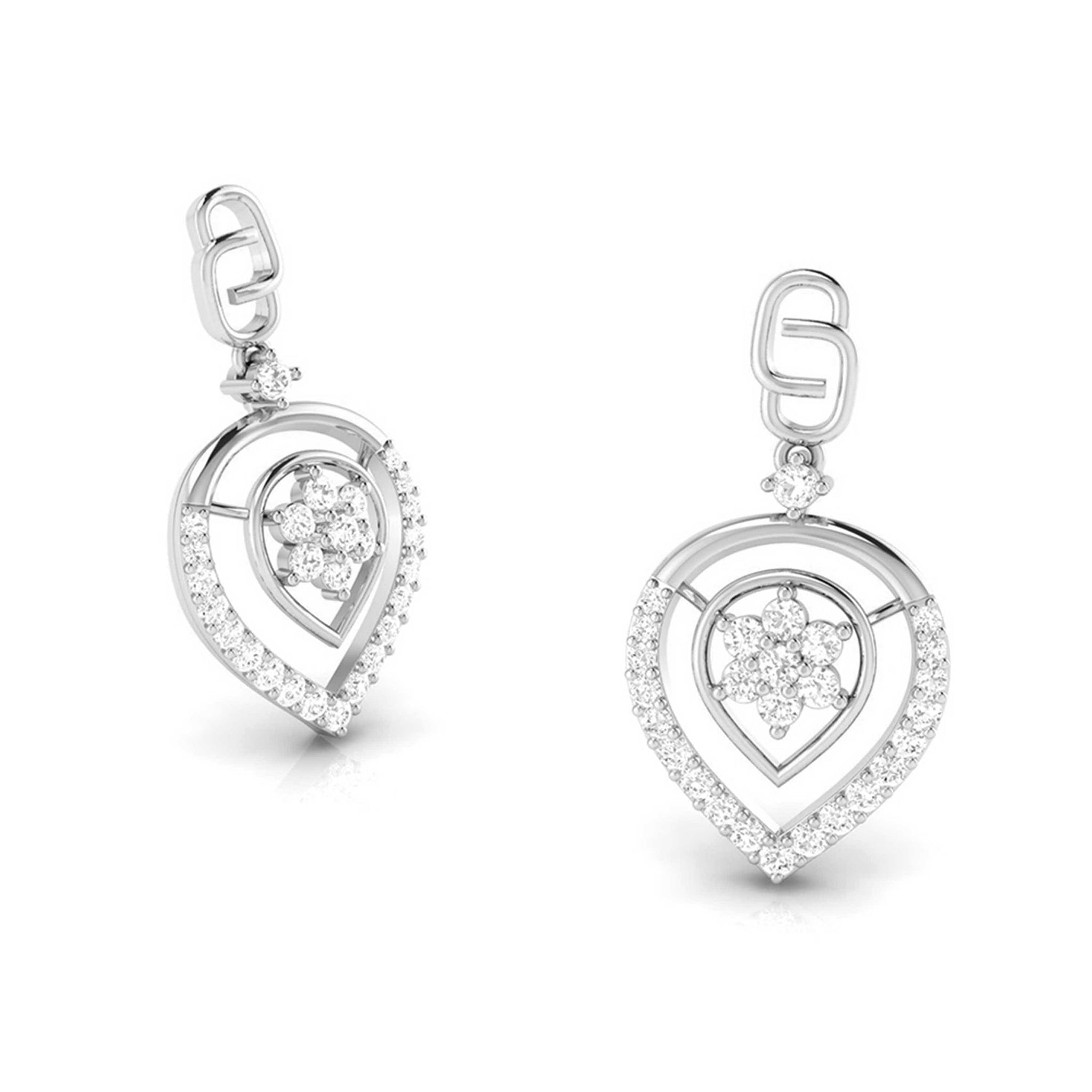 Jewelove™ Earrings Designer Platinum Earrings with Diamonds for Women JL PT E N-47