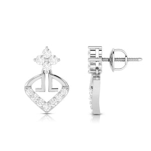 Jewelove™ Earrings Designer Platinum Earrings with Diamonds for Women JL PT E N-48