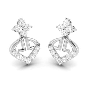 Jewelove™ Earrings Designer Platinum Earrings with Diamonds for Women JL PT E N-48