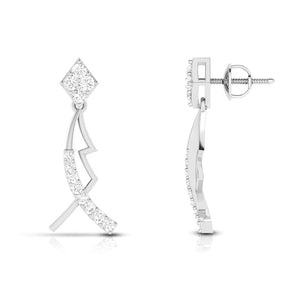 Jewelove™ Earrings Designer Platinum Earrings with Diamonds for Women JL PT E N-49