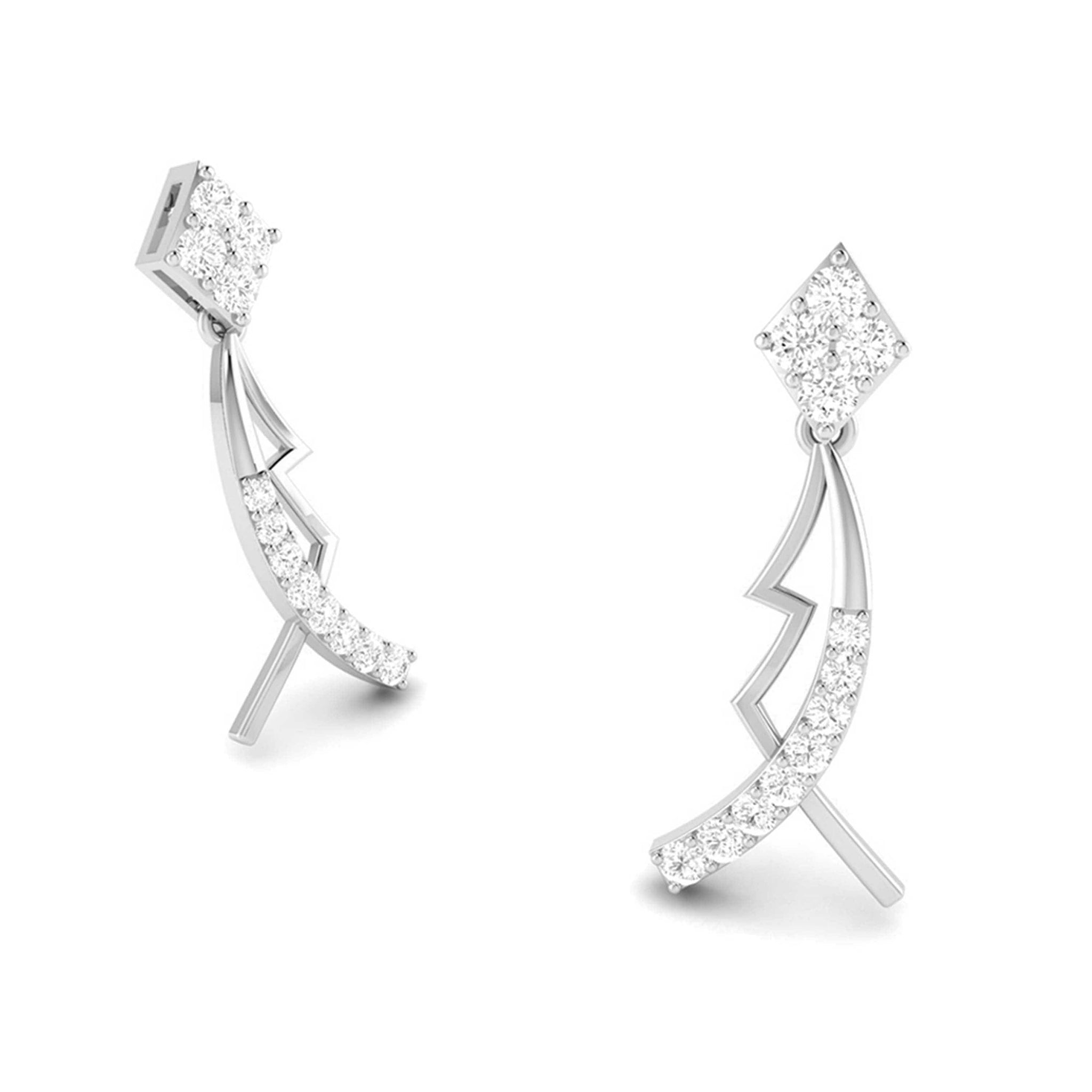 Jewelove™ Earrings Designer Platinum Earrings with Diamonds for Women JL PT E N-49