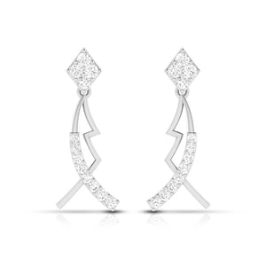 Jewelove™ Earrings SI IJ Designer Platinum Earrings with Diamonds for Women JL PT E N-49