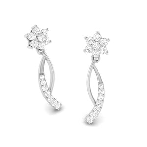 Jewelove™ Earrings Designer Platinum Earrings with Diamonds for Women JL PT E N-5