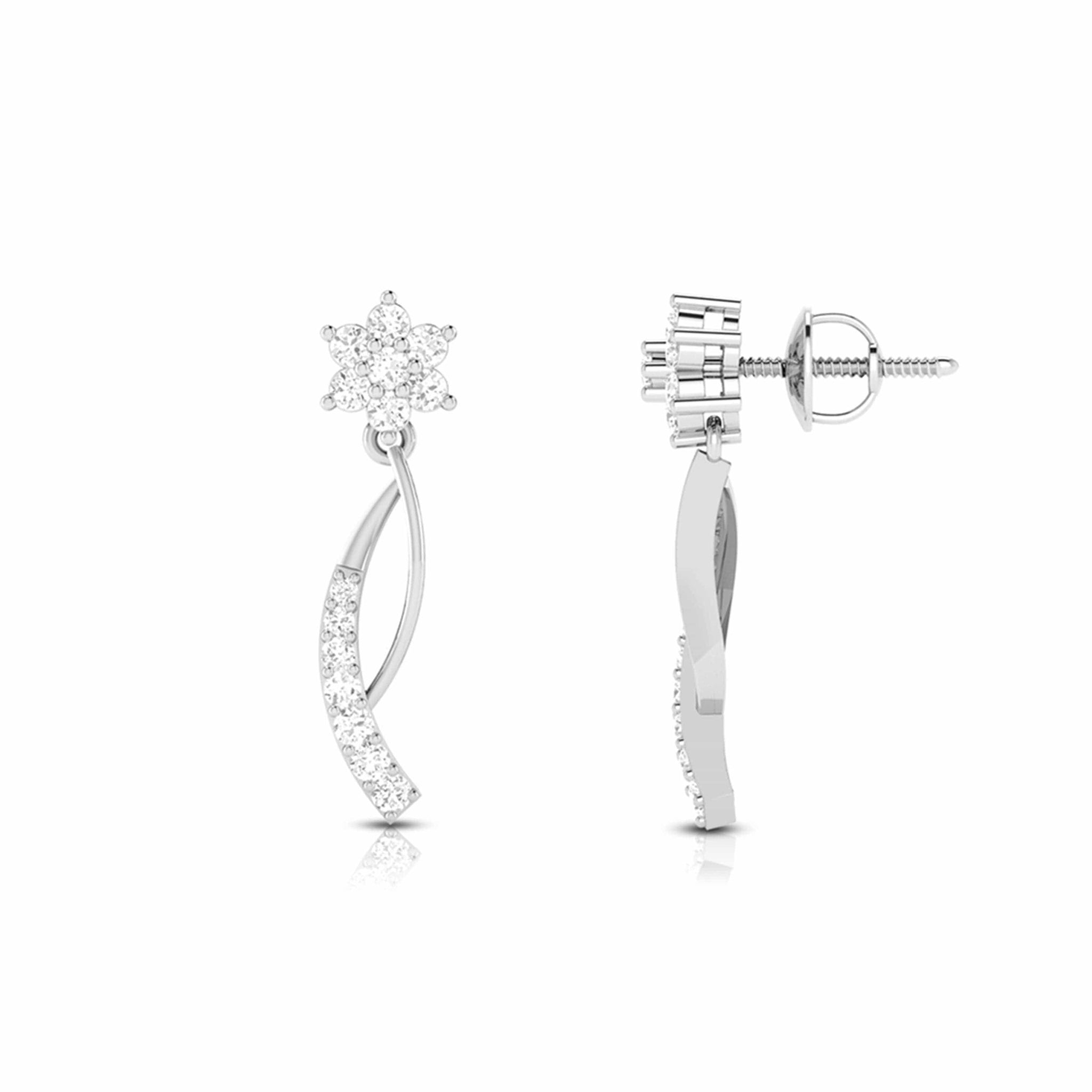 Jewelove™ Earrings Designer Platinum Earrings with Diamonds for Women JL PT E N-5