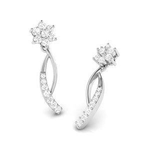 Jewelove™ Earrings Designer Platinum Earrings with Diamonds for Women JL PT E N-5