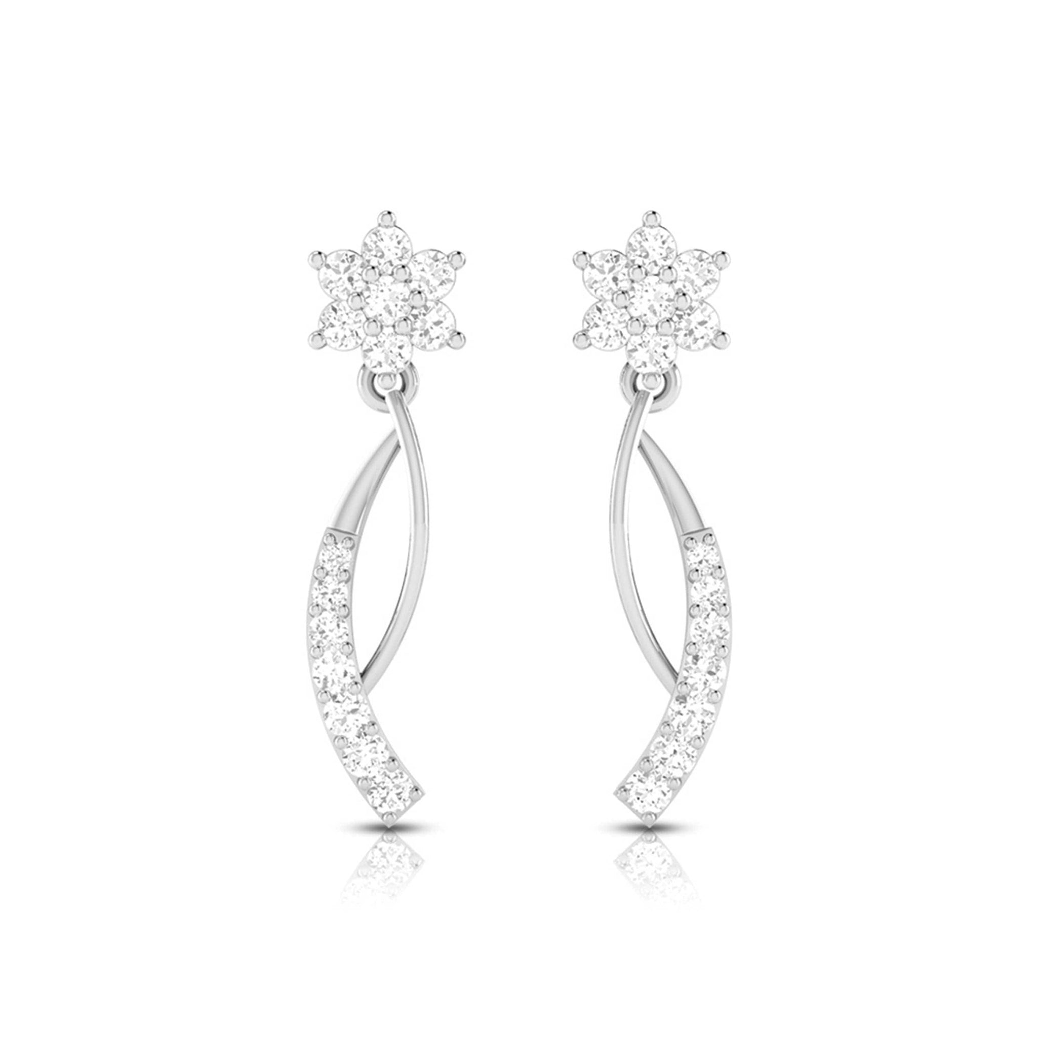 Jewelove™ Earrings SI IJ Designer Platinum Earrings with Diamonds for Women JL PT E N-5