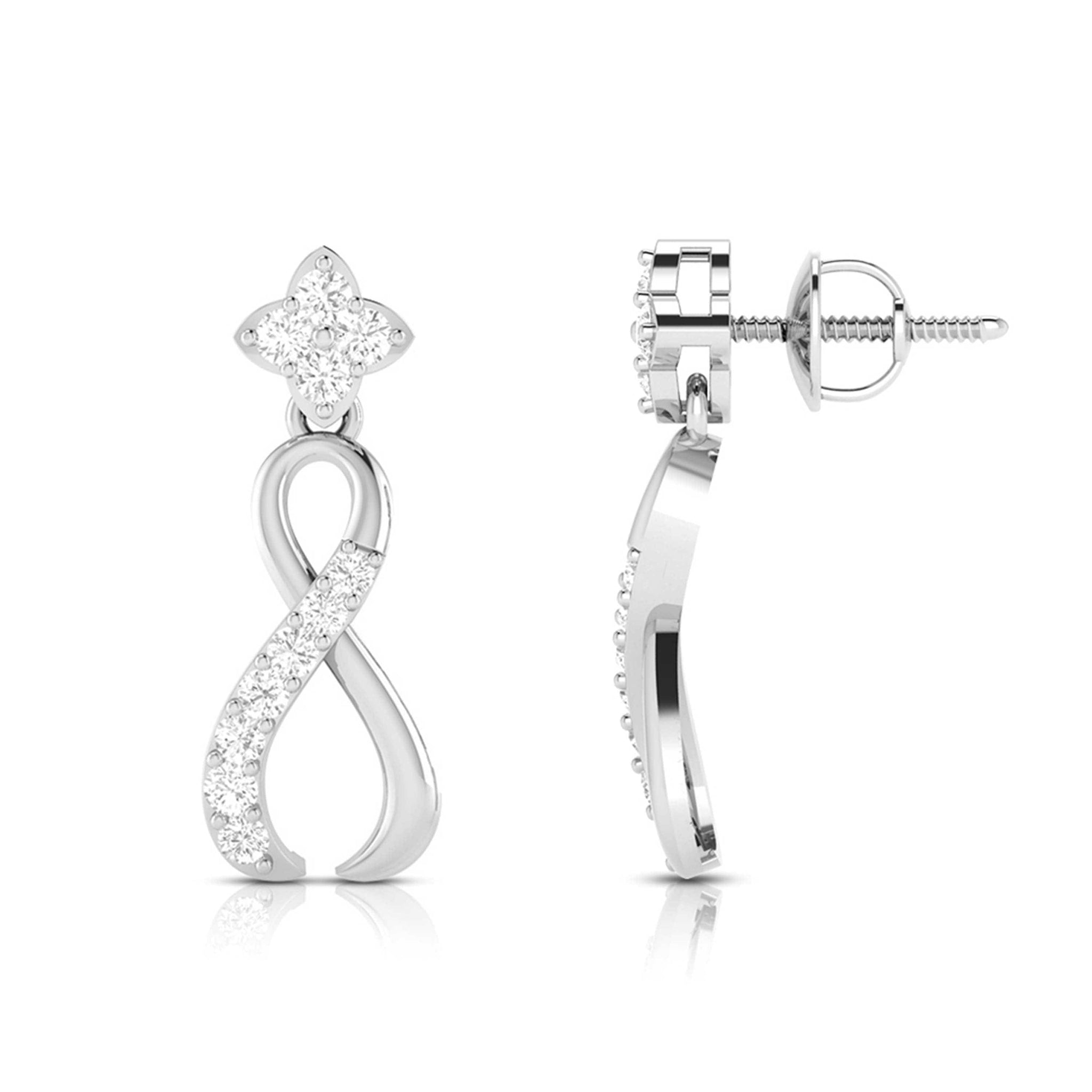 Jewelove™ Earrings Designer Platinum Earrings with Diamonds for Women JL PT E N-50