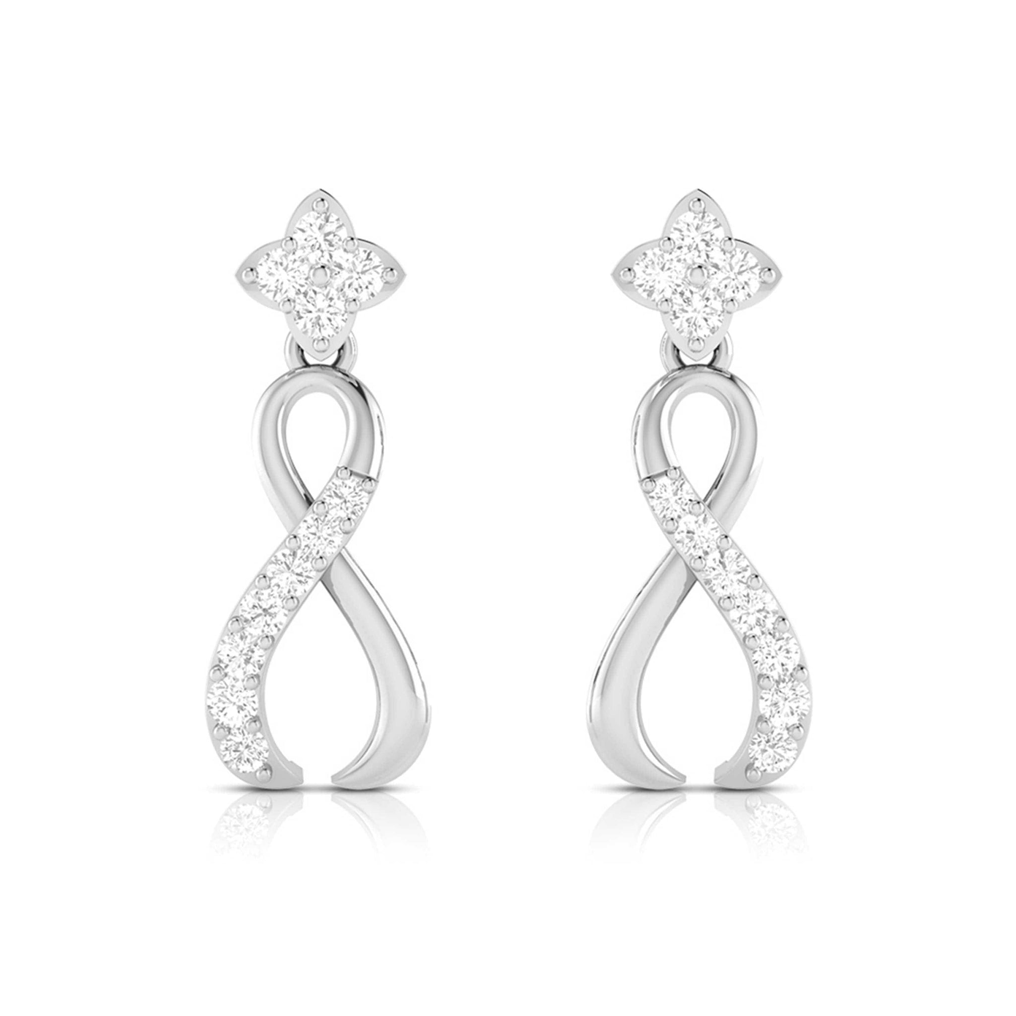 Jewelove™ Earrings SI IJ Designer Platinum Earrings with Diamonds for Women JL PT E N-50