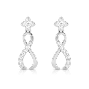 Jewelove™ Earrings SI IJ Designer Platinum Earrings with Diamonds for Women JL PT E N-50