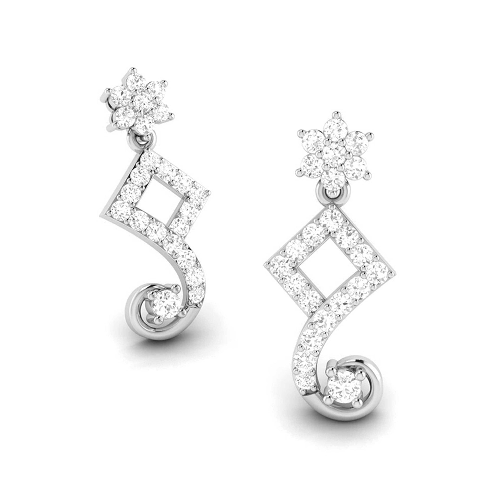 Jewelove™ Earrings Designer Platinum Earrings with Diamonds for Women JL PT E N-7