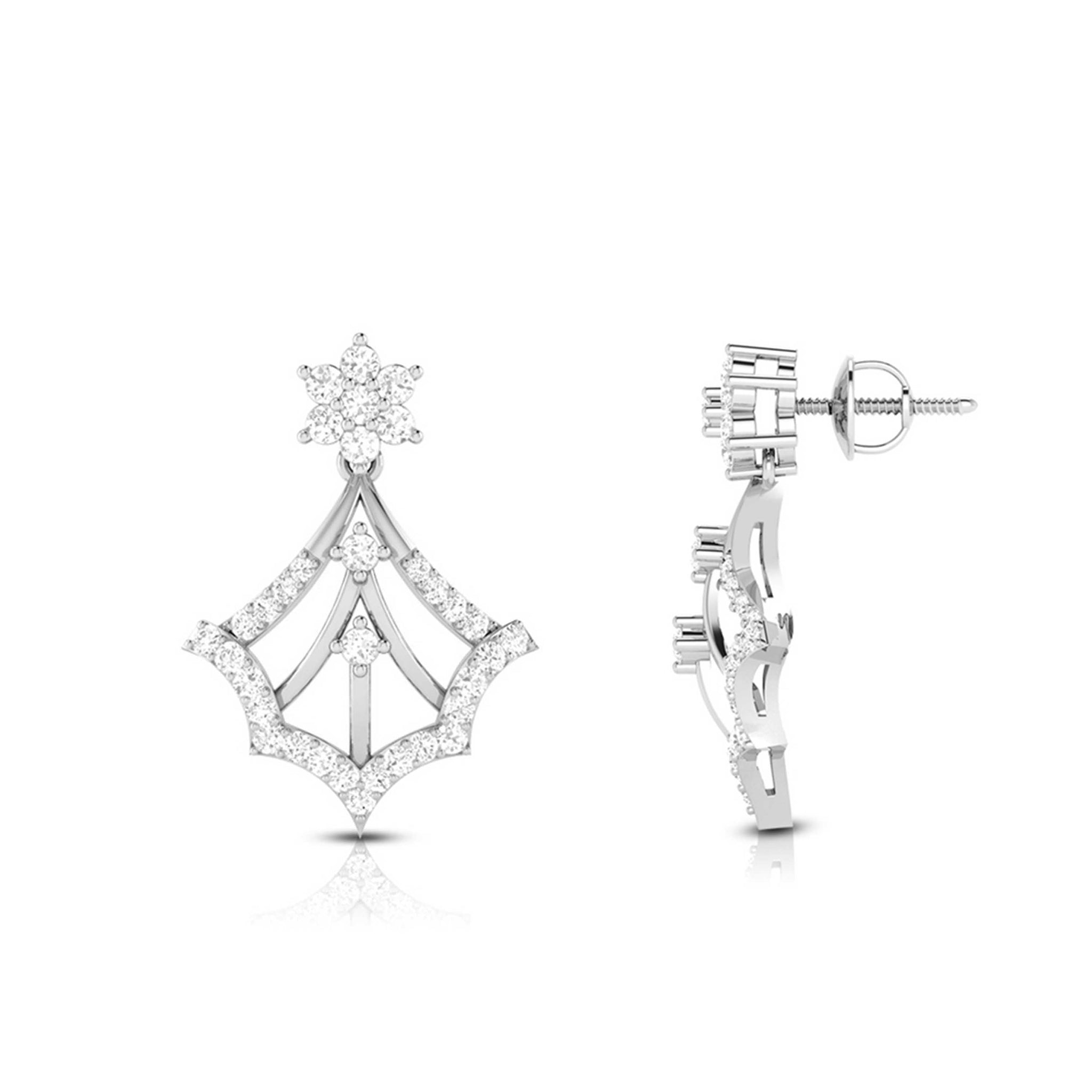 Jewelove™ Earrings Designer Platinum Earrings with Diamonds for Women JL PT E NK-40