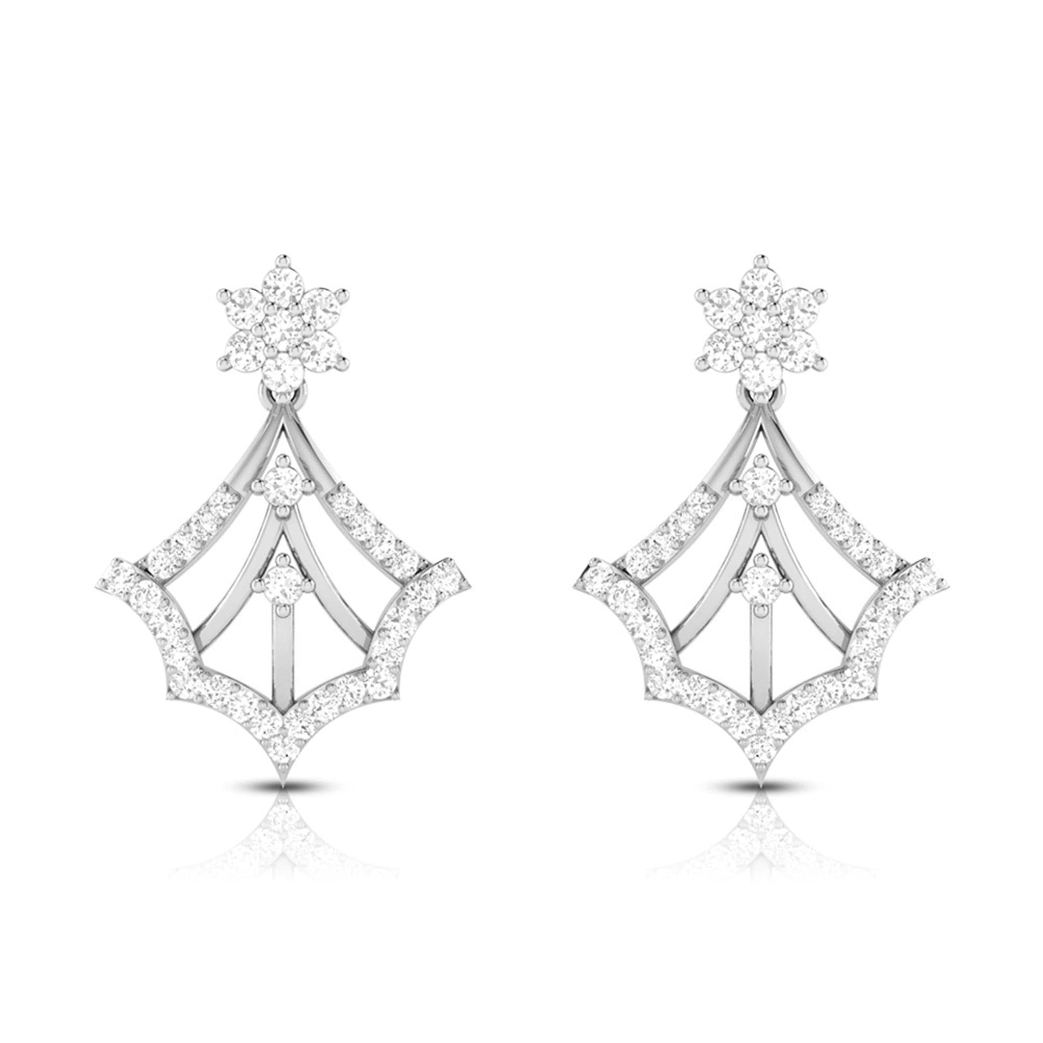 Jewelove™ Earrings Designer Platinum Earrings with Diamonds for Women JL PT E NK-40