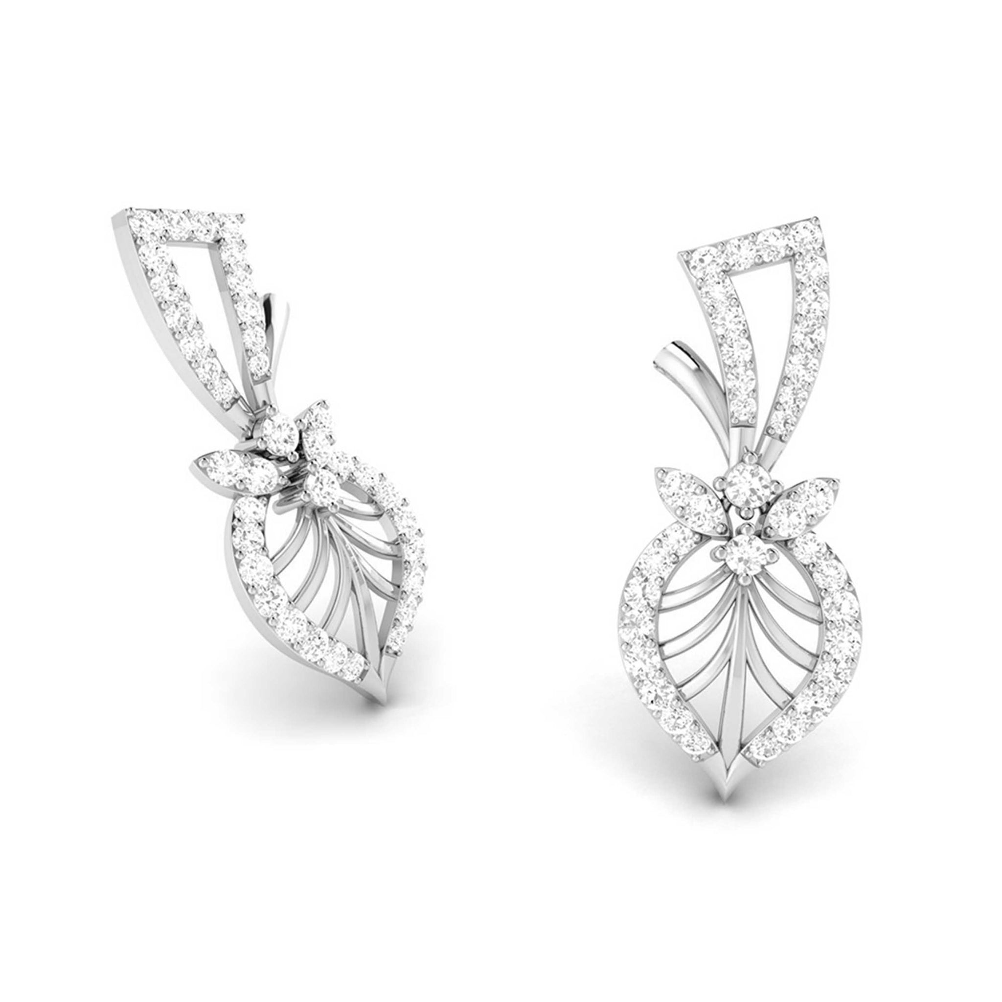 Jewelove™ Earrings Designer Platinum Earrings with Diamonds for Women JL PT E NK-52