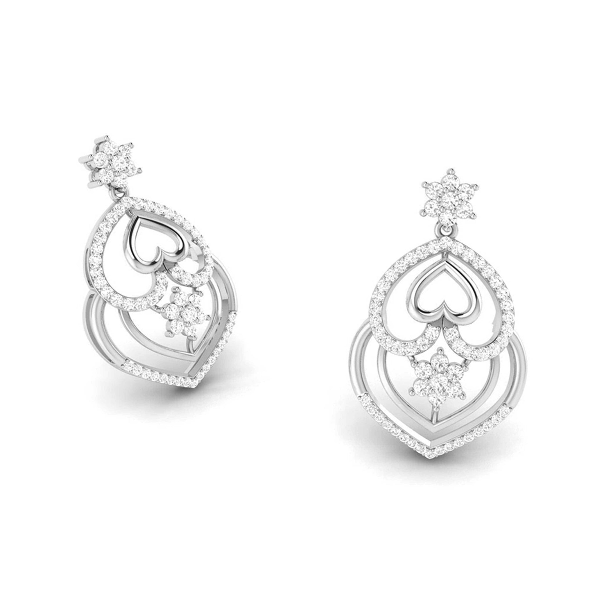 Jewelove™ Earrings Designer Platinum Earrings with Diamonds for Women JL PT E NK-53