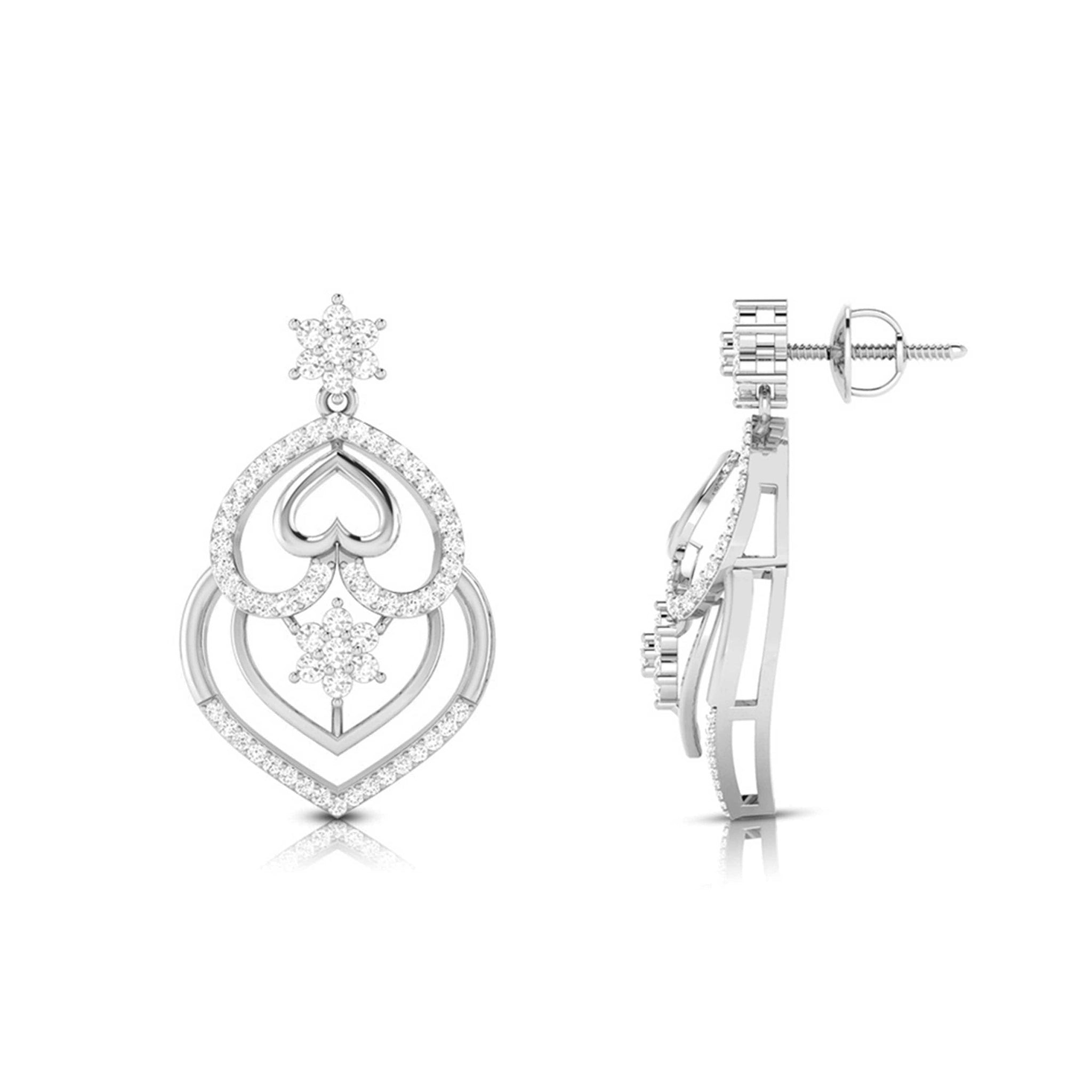 Jewelove™ Earrings Designer Platinum Earrings with Diamonds for Women JL PT E NK-53