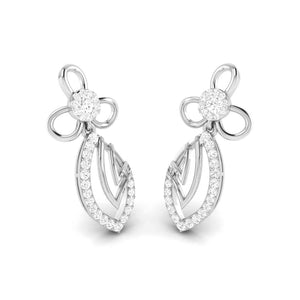 Jewelove™ Earrings Designer Platinum Earrings with Diamonds for Women JL PT E NK-57