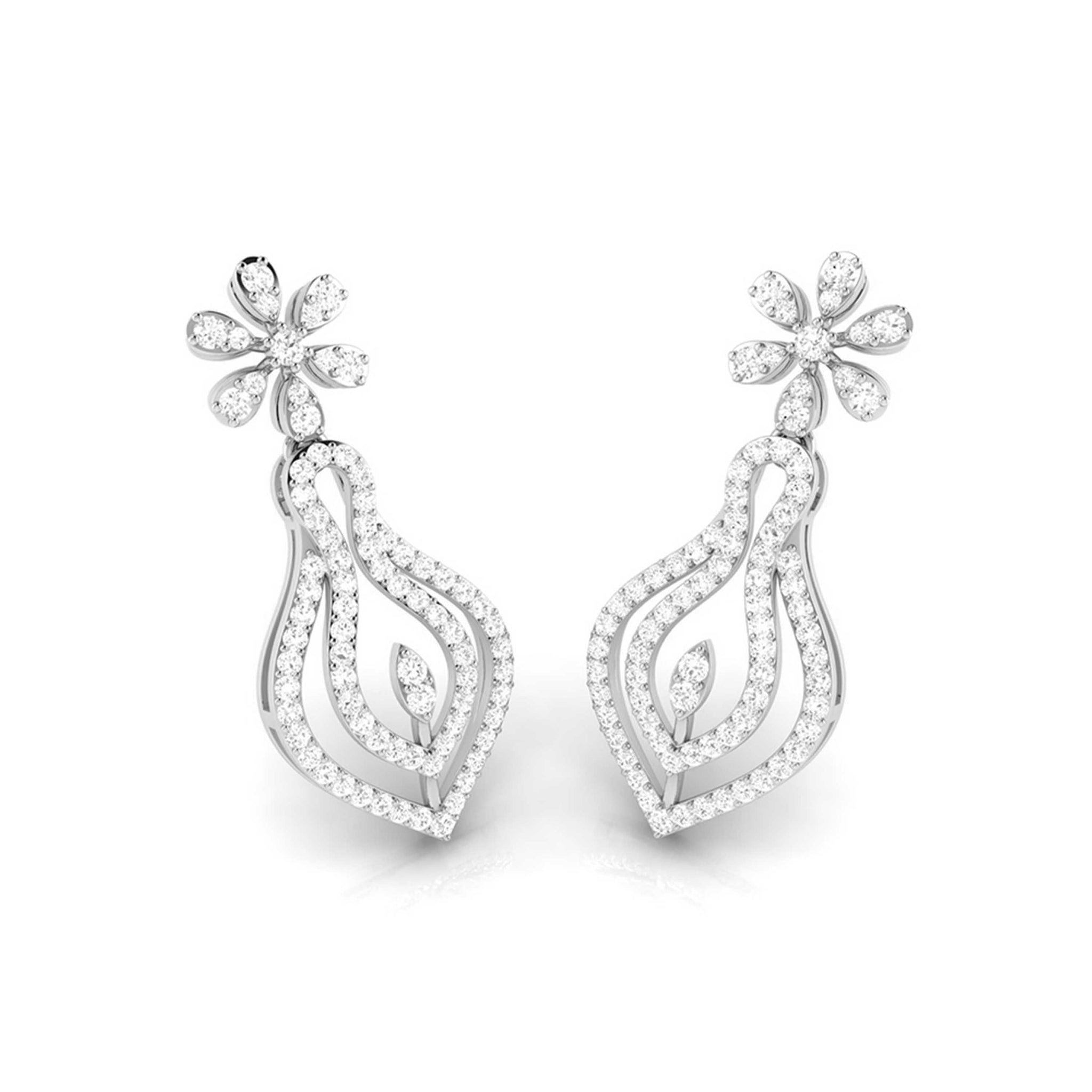 Jewelove™ Earrings Designer Platinum Earrings with Diamonds for Women JL PT E NK-62