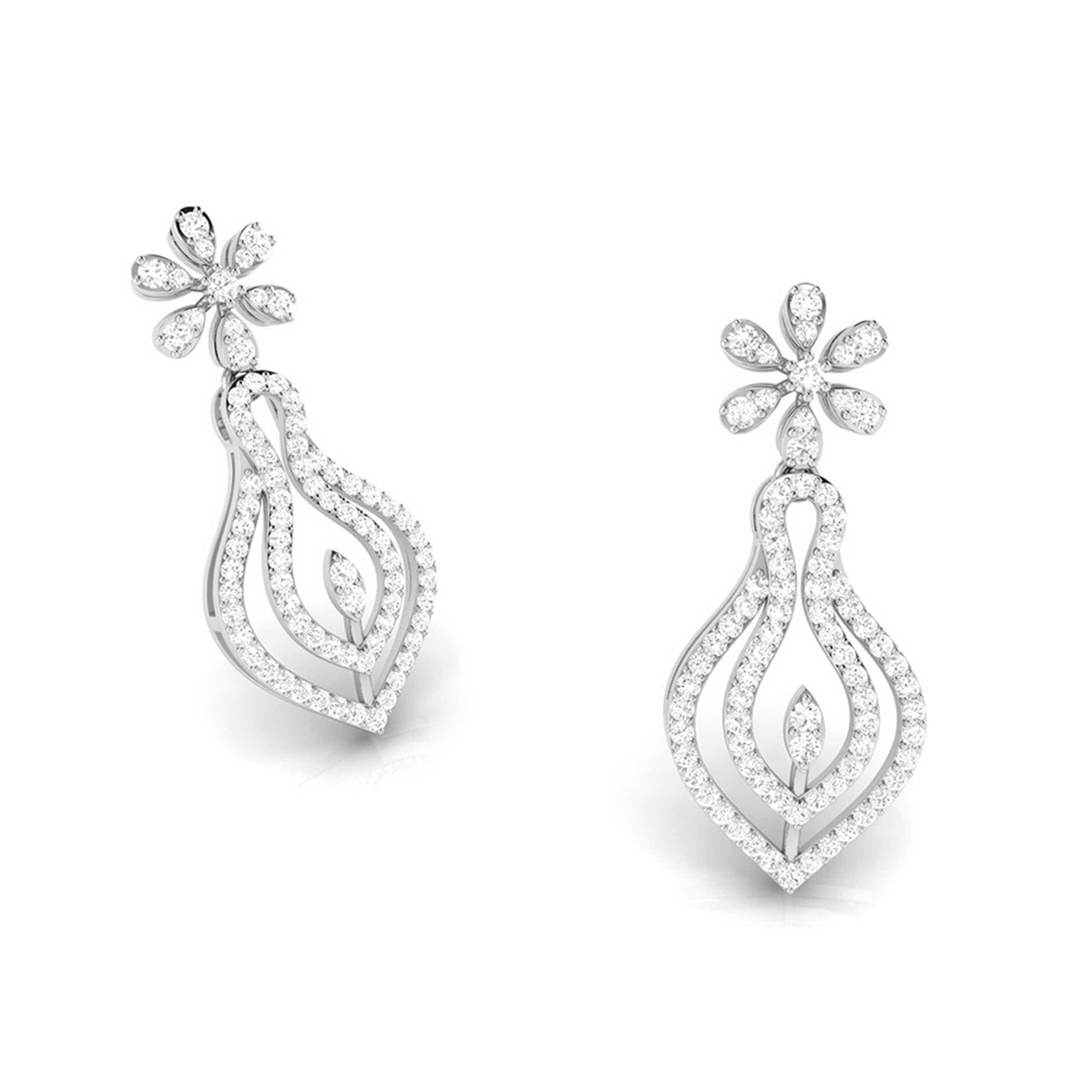 Jewelove™ Earrings Designer Platinum Earrings with Diamonds for Women JL PT E NK-62