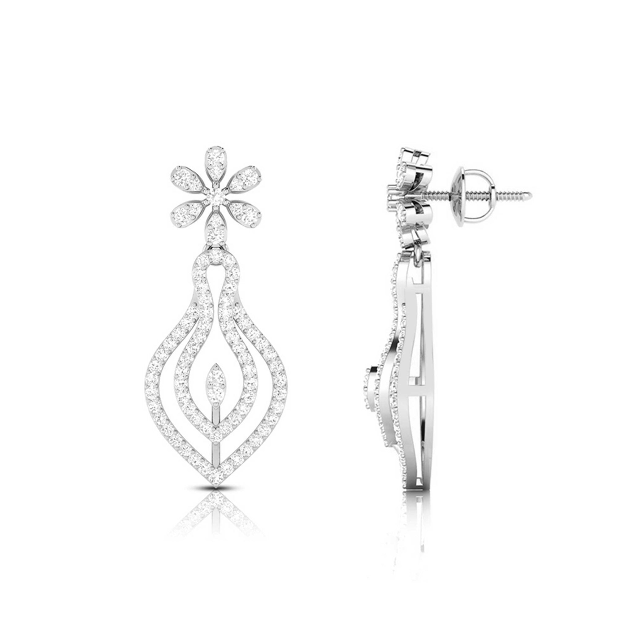 Jewelove™ Earrings Designer Platinum Earrings with Diamonds for Women JL PT E NK-62