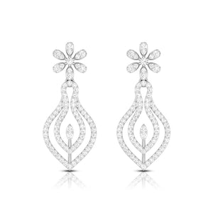 Jewelove™ Earrings SI IJ Designer Platinum Earrings with Diamonds for Women JL PT E NK-62