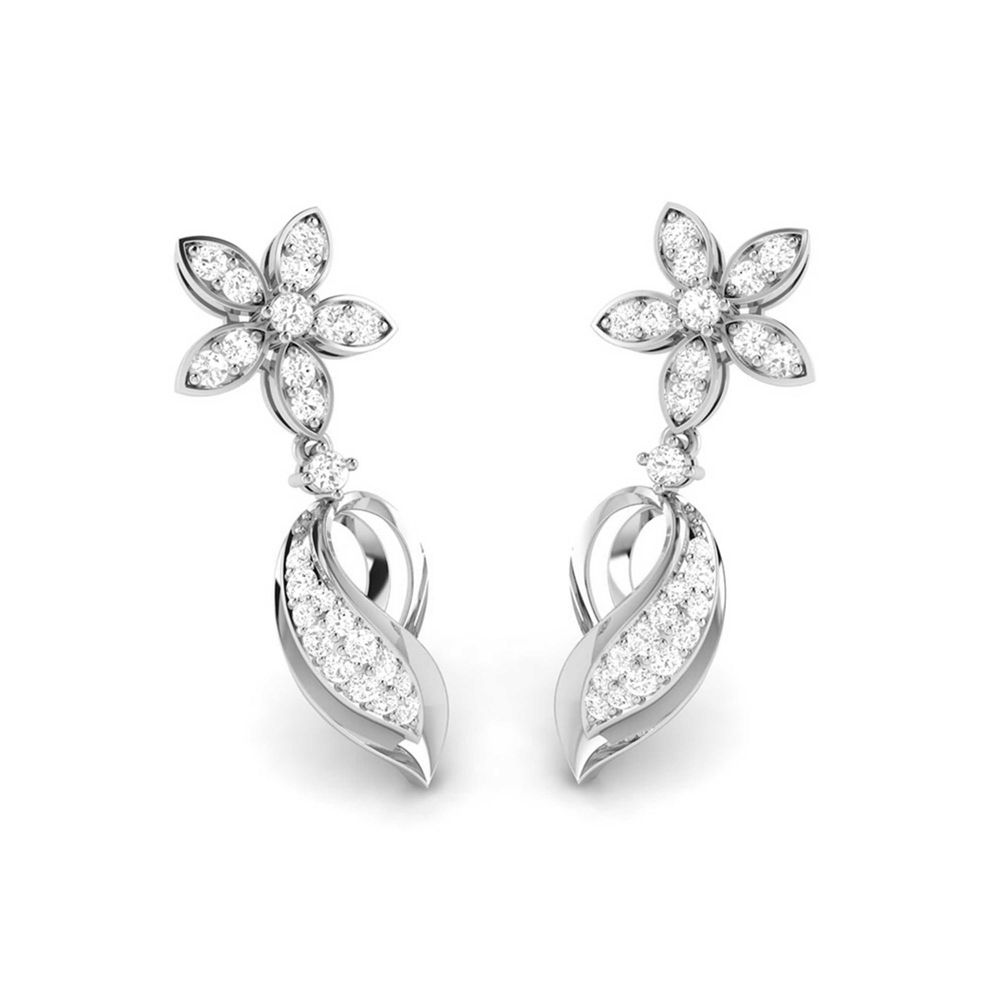 Jewelove™ Earrings Designer Platinum Earrings with Diamonds JL PT E NK-65