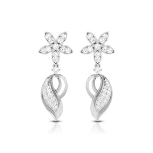 Jewelove™ Earrings SI IJ Designer Platinum Earrings with Diamonds JL PT E NK-65