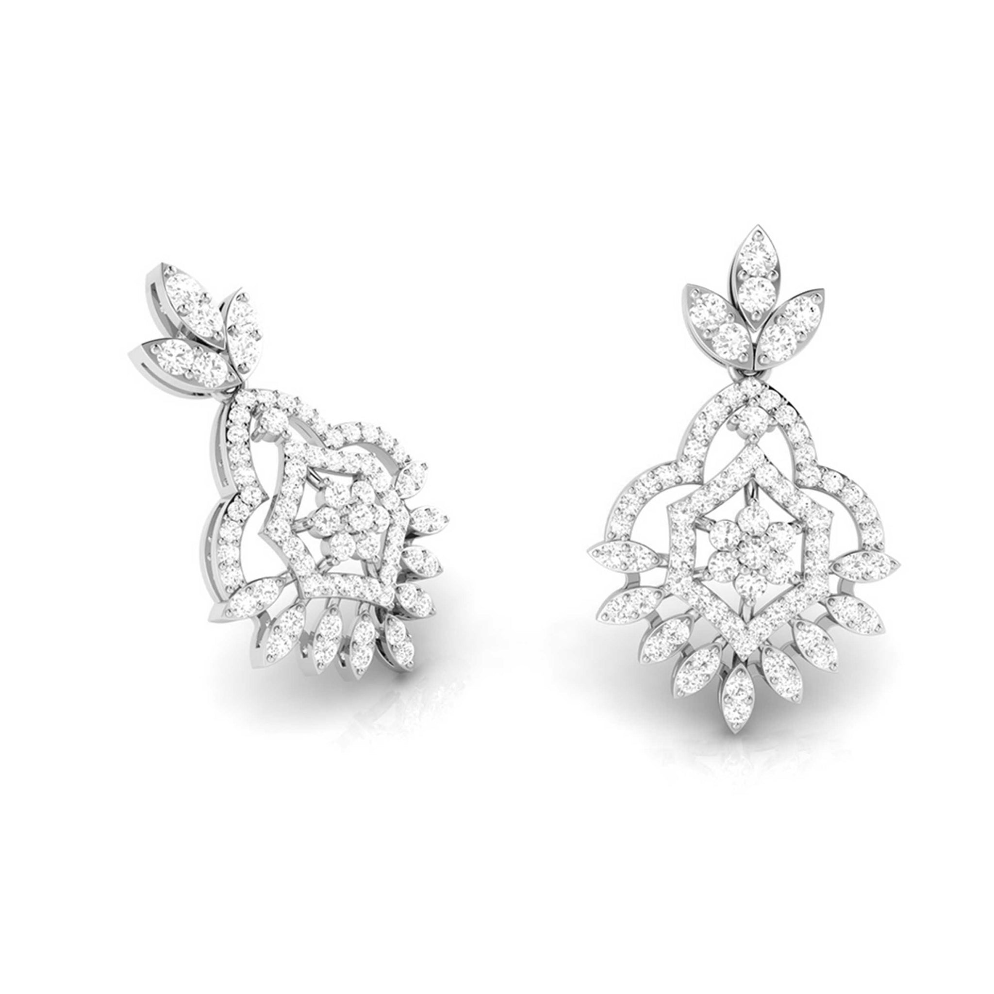 Jewelove™ Earrings Designer Platinum Earrings with Diamonds JL PT E NK-68