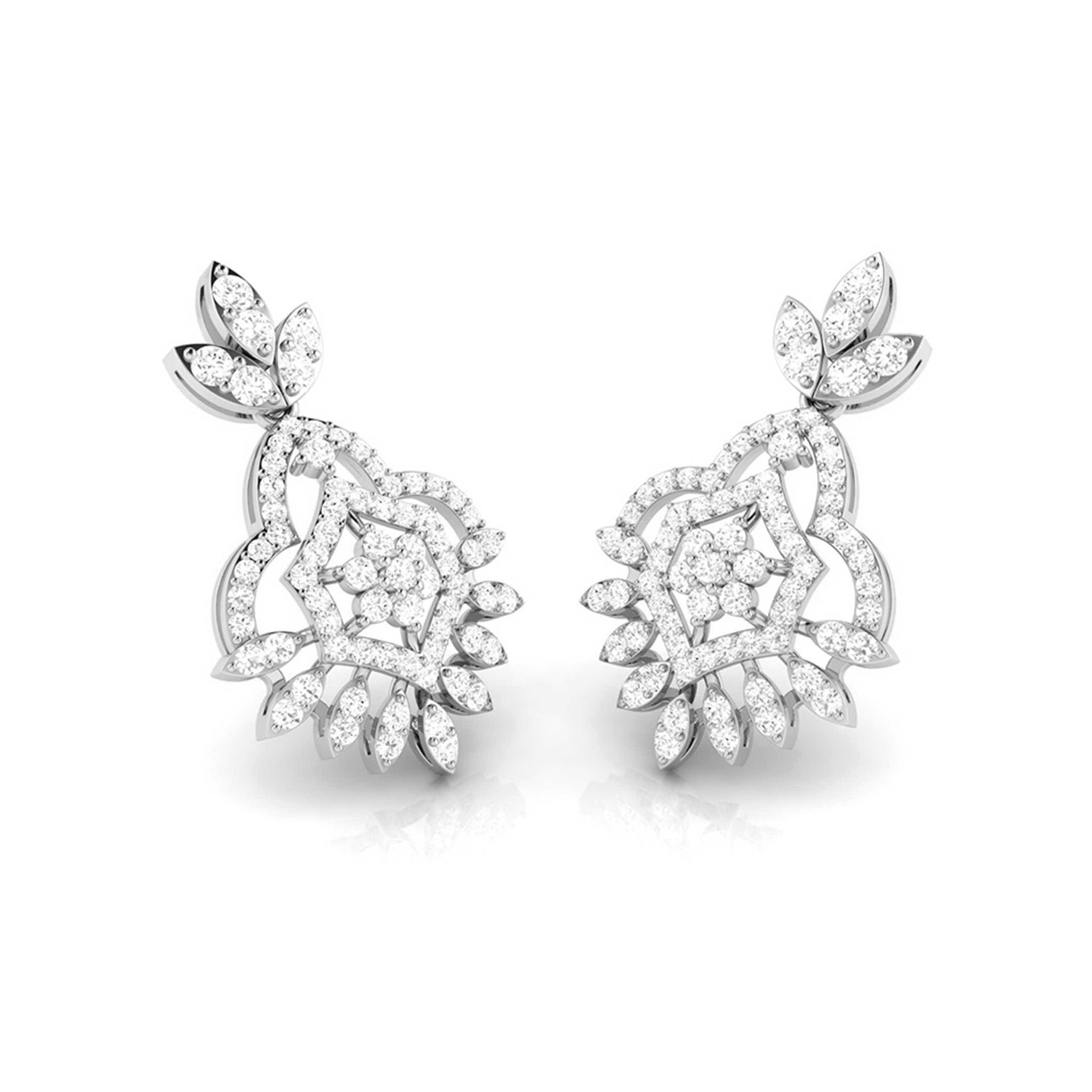 Jewelove™ Earrings Designer Platinum Earrings with Diamonds JL PT E NK-68