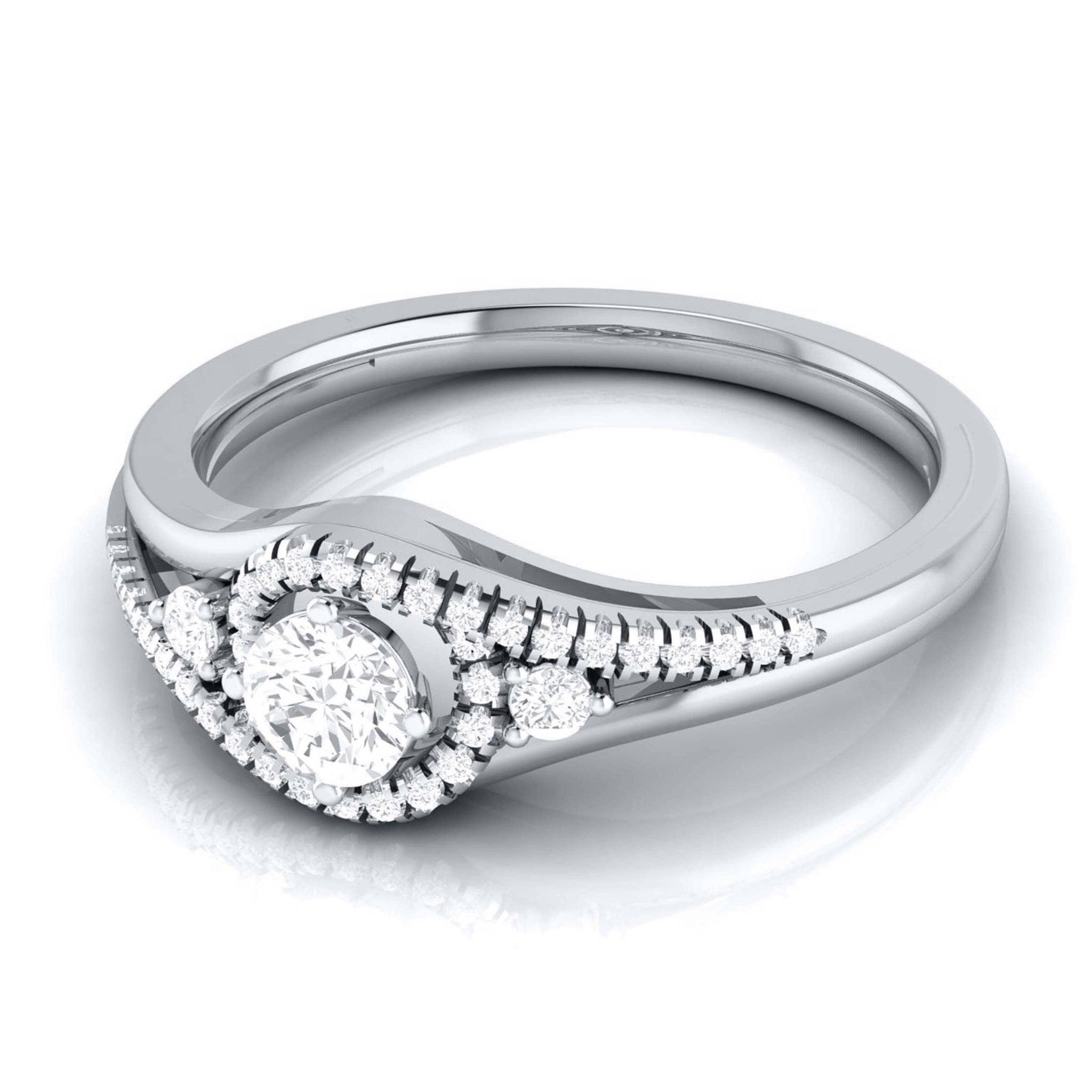 Jewelove™ Rings Designer Platinum Halo-Style Solitaire Engagement Ring JL PT R-13