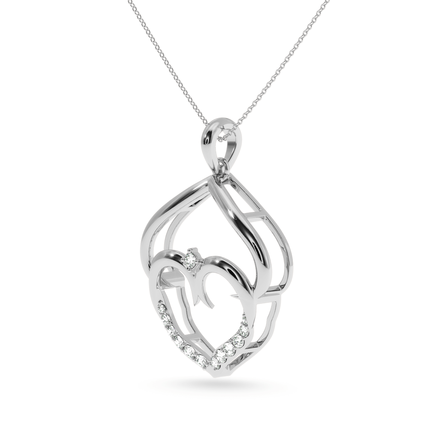 Jewelove™ Pendants Designer Platinum Heart Diamond Pendant for Women JL PT P LC921