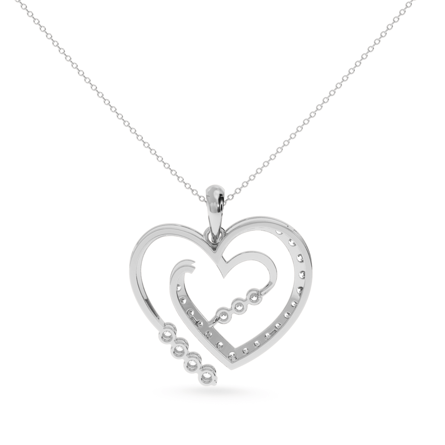 Jewelove™ Pendants Designer Platinum Heart Diamond Pendant for Women JL PT P LC930