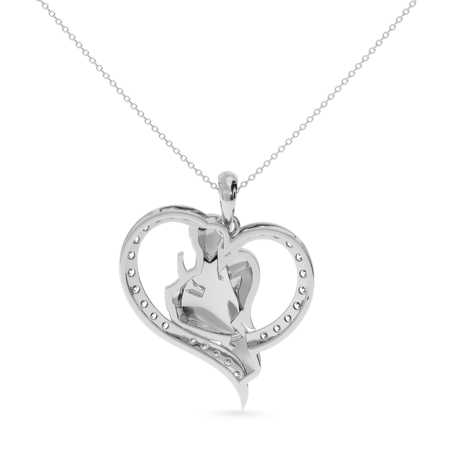 Jewelove™ Pendants Designer Platinum Heart Diamond Pendant for Women JL PT P LC948