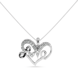 Jewelove™ Pendants SI IJ Designer Platinum Heart Diamond Pendant for Women JL PT P LC950