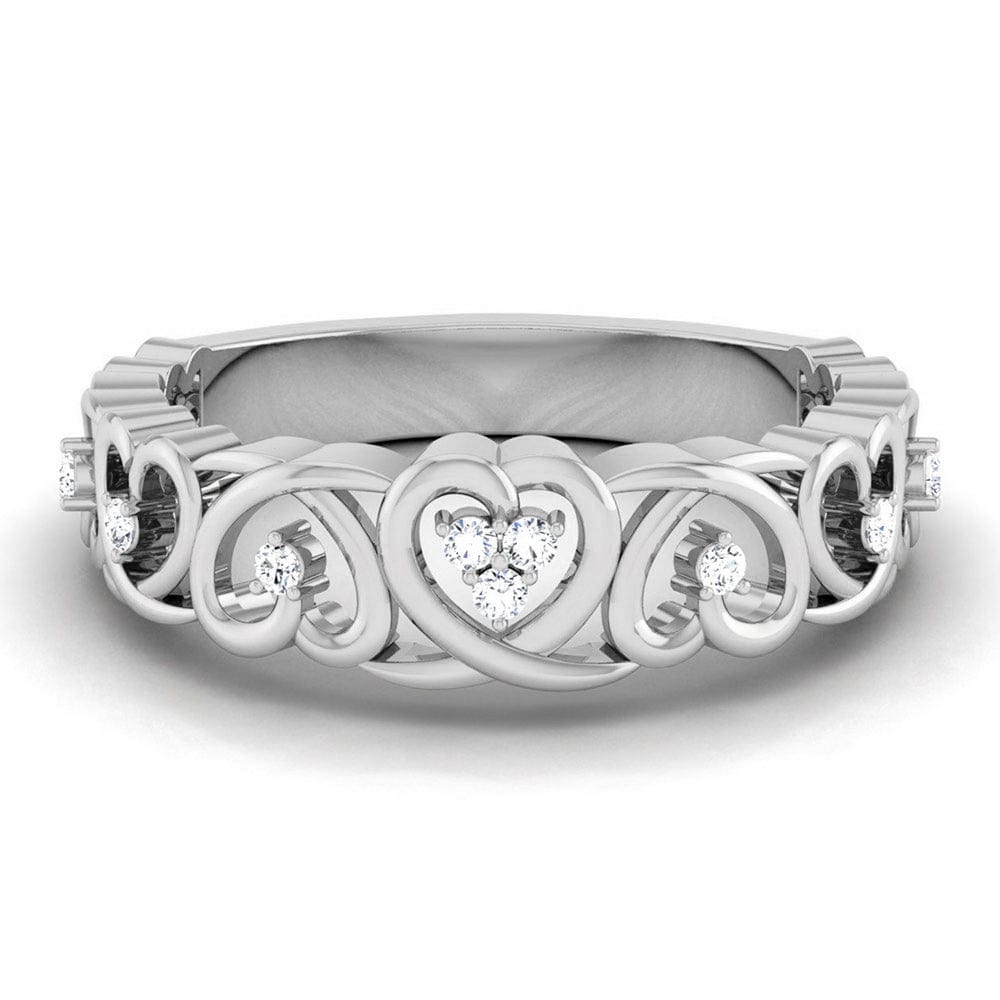 Jewelove™ Rings Designer Platinum Heart Diamond Ring for Women JL PT R 8181