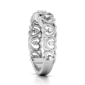 Jewelove™ Rings Designer Platinum Heart Diamond Ring for Women JL PT R 8181