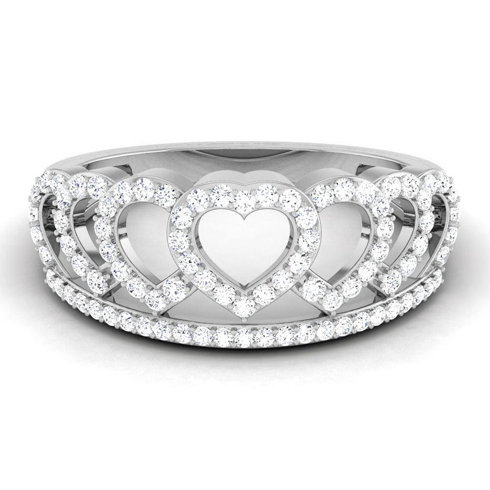 Jewelove™ Rings Designer Platinum Heart Diamond Ring JL PT R 8123