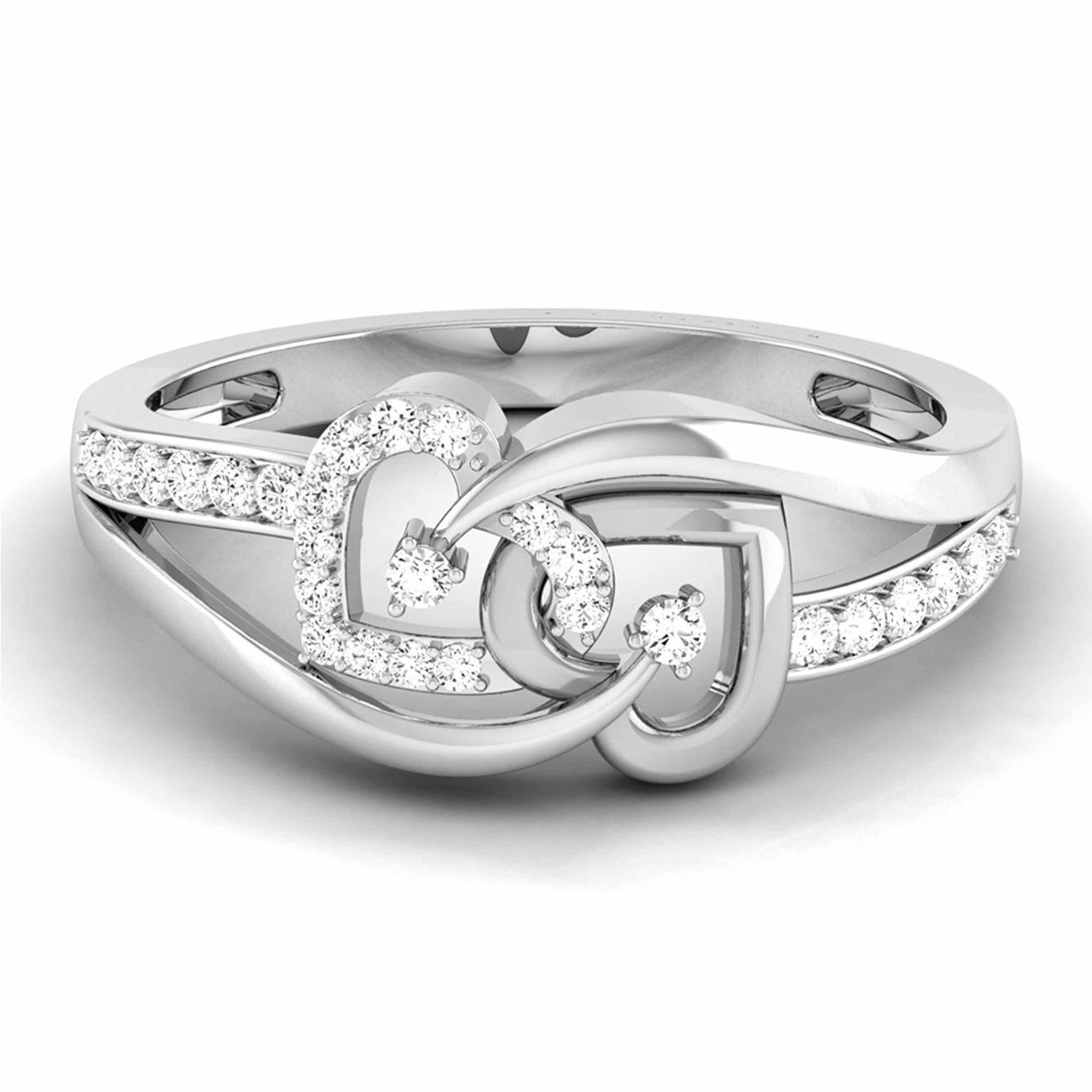 Jewelove™ Rings Designer Platinum Heart Diamond Ring JL PT R 8146